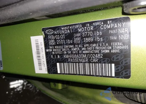 2021 Hyundai Venue Se from USA, damaged, VIN KMHRB8A30MU102482